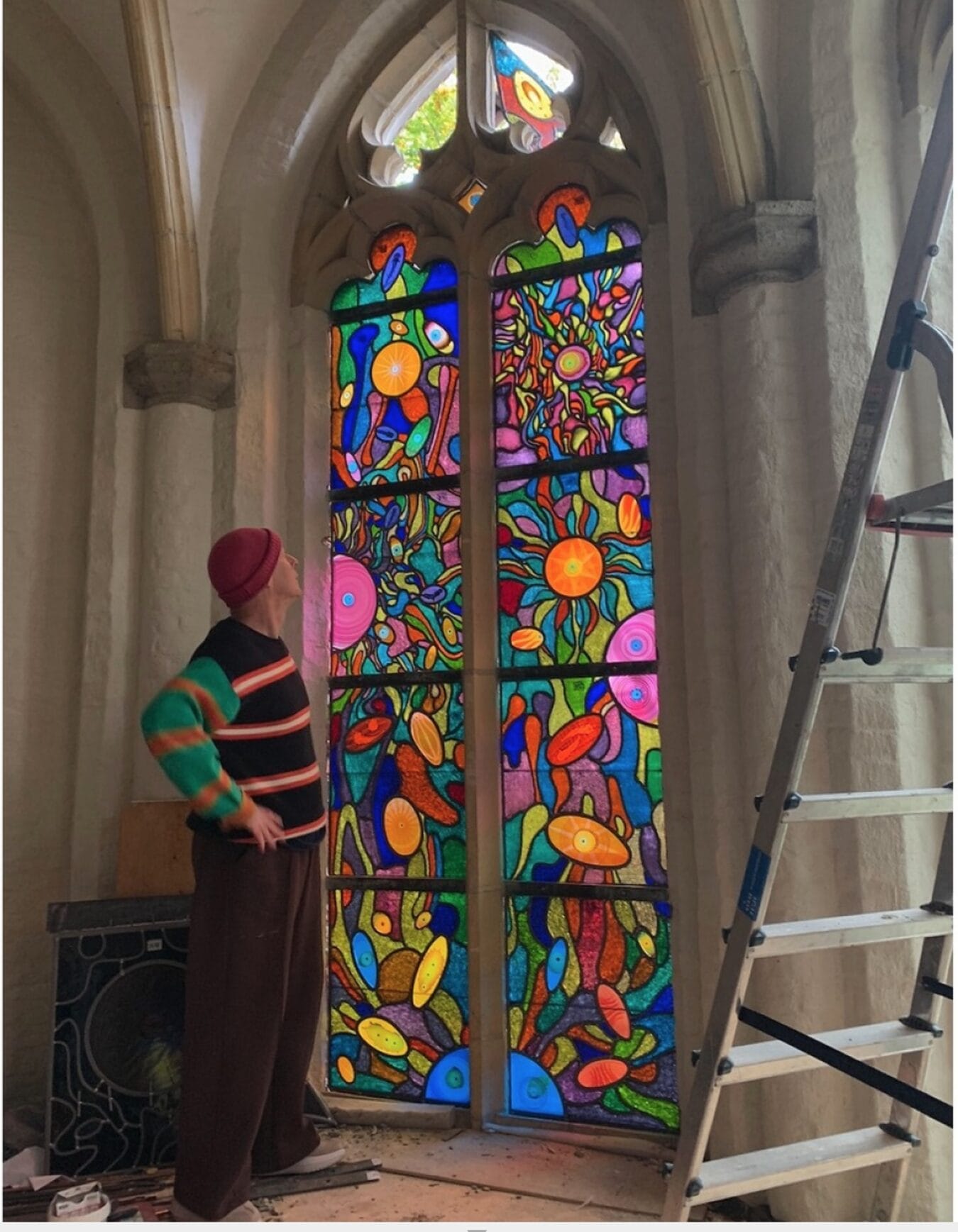 Three stained glass windows for the Babtistery St.Petrus Basiliek Oirschot. Nov. 2023